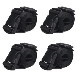 MAGARROW 1.5" Utility Luggage Straps with Buckle Adjustable, 4-Pack (Soft Black, 3.2 feet Long)
