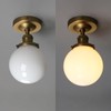 JIMUBEAM Industrial Semi Flush Mount Ceiling Light, Milk White Globe