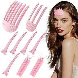 GXGM 9-Piece Scalp Comb, Wind Shaping Comb Set for Voluminous Hair Styles, Fluffy Hair Nine Piece, Effortless Hair Styling for Women, Fluffy Hair Nine-Piece Set (Pink, B)