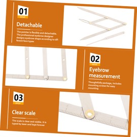 KOMBIUDA 1pc Stainless Steel Eyebrow Ruler for Precise Measurement for Makeup Artists and Beginners Sliding Design for Golden Ratio Alignment Essential Measuring Tool for Symmetrical