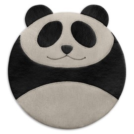 LESCHI 4 Kammer Körnerkissen - mikrowellengeeignetes Wärmekissen - ideal als natürliche Hilfe bei Bauch- und Regelschmerzen - aus natürlicher Bio Baumwolle & Bio Weizen - Panda, Schwarz