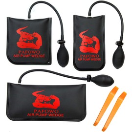 Improved 3 Piece Commercial Grade Air Wedge Bag Pump Professional Leveling Kit & Alignment Tool Inflatable Shim Bag. 3 Sizes(Small, Medium, Large) for a Variety of Jobs. 300 LB Rating