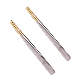 Mikinona Professional Eyebrow Tweezers Stainless Steel Clamps Flat Oblique Mouths for Brow Shaping