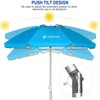 AMMSUN 6.5ft Twice Folded Portable beach umbrella with Sand Anchor