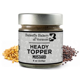 Butterfly Bakery of Vermont - Heady Topper Mustard - Bold, Gourmet Beer-Infused Mustard Made with Organic Yellow & Brown Mustard Seed & Vermont IPA - Spread for Sandwiches, Burgers, Hot Dogs, 8 oz