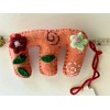 Creative Co-Op Wool Felt Embroidered Applique Initial Alphabet Boho Letter
