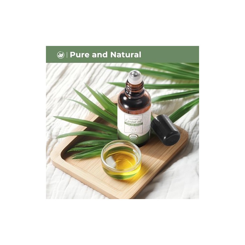 Aceite De Ricino En Roll-On Para Rostro, Ojos, Cabello, Cuero
