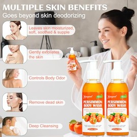 yoniagood- Jabón líquido para el cuerpo que bloquea los olores: nuestra barra de jabón líquido para el cuerpo desodorante de caqui tiene ingredientes 