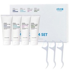 A-TOMY Evening Care 4 set _ DEEP CLEANSER/FOAM CLEANSER/PEELING GEL/PEEL-OFF MASK k-beauty