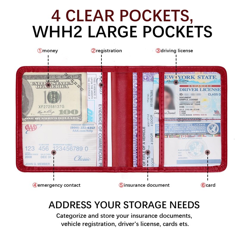 Peisicne 2-Pack Car Registration and Insurance Holder, Car Organization Vehicle
