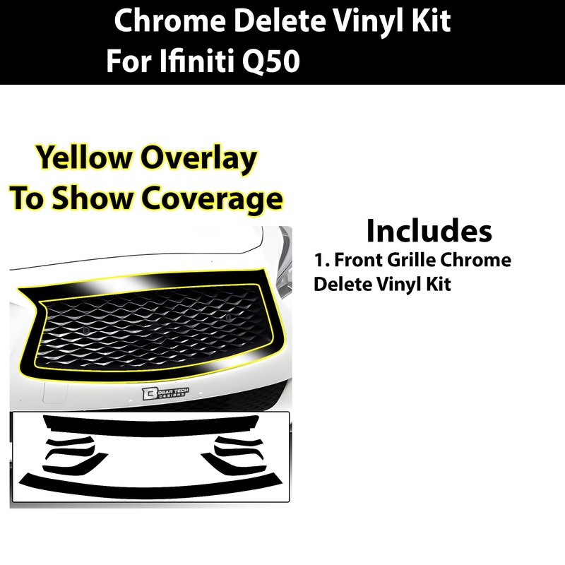 BOGAR TECH DESIGNS Outer Front Chrome Delete Overlay Compatible with