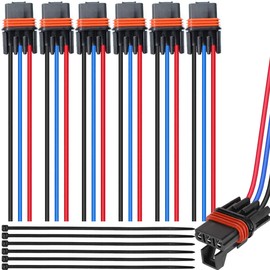 DKARDU Pulse Power Plug Pigtail Connector for Polaris Ranger XP 1000 RZR RS1 Pro General 2018 2019 2020 2021 Bus Bar Harness Pigtail Connector, 14 AWG, 6PCS