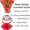 RED- 34oz Hummingbird Feeder Outdoors Colorful Hand Blown Glass with
