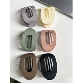 Tumurup Women's Hair Clips, 6 Colours, Non-Slip Large Flat Hair Clips & Flat Claw Clip, French Matt, Elegant for Everyday, Sports, Driving