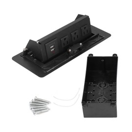 Power Socket Slow Opening Waterproof Modern Recessed Power Strip Desk Outlet with USB Charging Ports for Home Office