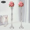 Silver Wedding Centerpieces 10 Pcs, Silver Metal Trumpet Flower Vase