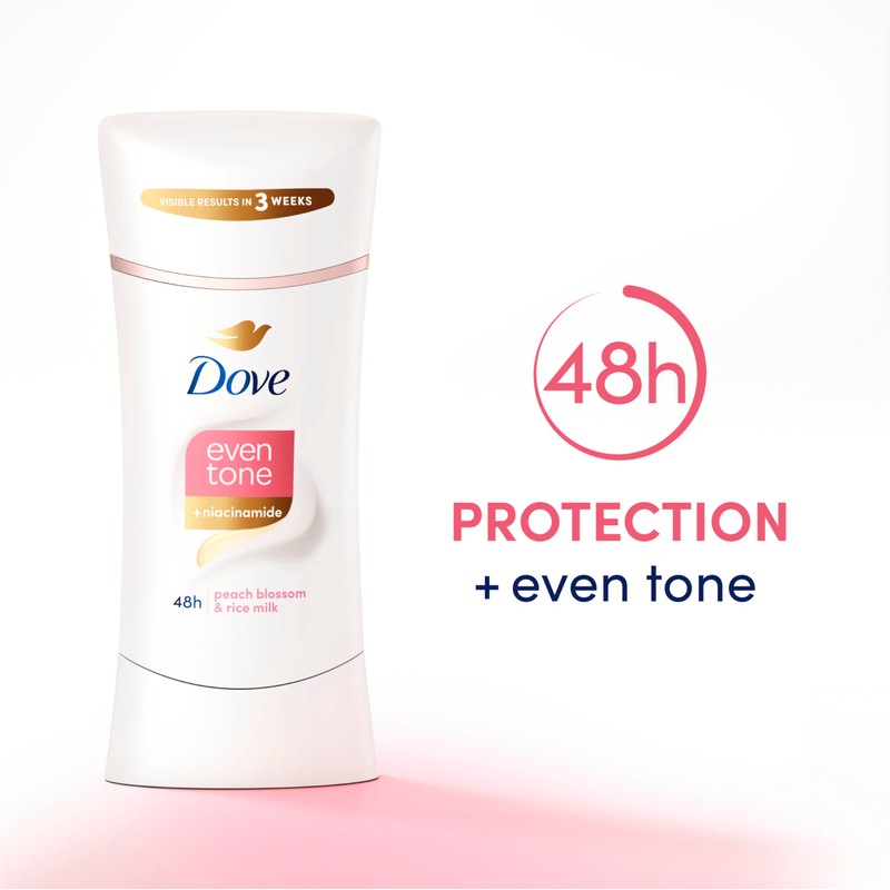 Dove Even Tone Antiperspirant Deodorant Stick Peach Blossom & Rice