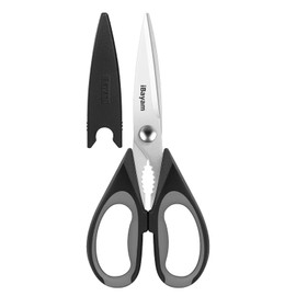 Kitchen Gadgets Utensils Set for Home, iBayam 8.5" Kitchen Scissors with Sheath, Black Cooking Scissors, All Purpose Shears
