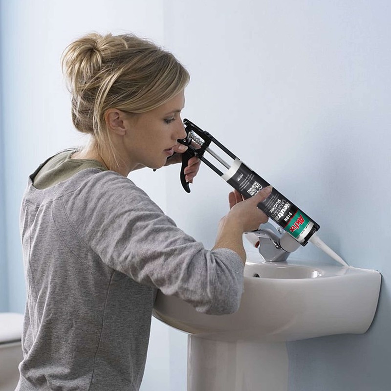 Akfix 918N Black 100% Silicone Caulk for Kitchen and Bathroom