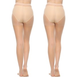 MANZI 6 Pairs 20D Women's Sheer Tights Ultra Thin High Waist Pantyhose Thigh Stockings, Nude M