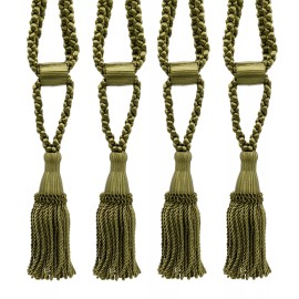 DÉCOPRO Tassel Tieback, Adjustable Cord Length, Color# L50 [Set of 4]