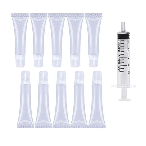 10pcs 10 ml Lip Gloss Tubes Containers,Soft Squeezable Cosmetic Tubes