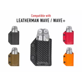 Leatherman Clip & Carry Kydex Multitool Sheath fits Leatherman WAVE / WAVE+ PLUS - USA Made - Carbon Fiber Brown