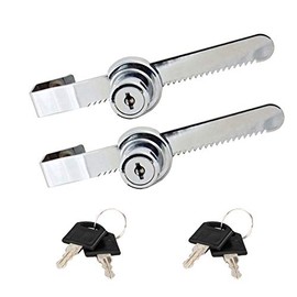 Sliding Glass Door Lock Display Case Lock Ratchet Lock with Chrome Finish, Security, Keyed Alike Showcase Display (2 PC)