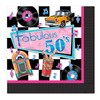 Beistle Fabulous 50's Luncheon Napkins, 6.75" x 6.75", Multicolored, 16