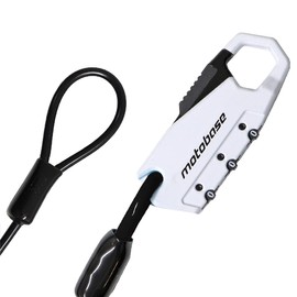 MOTO BASE MBLC-HL-01-WHPSBK35 Theft Prevention Goods Motolock Series Compact Wire Lock (Helmet Lock) (Diameter 0.18 x 13.8 inches (4.5 x 350 mm) White/Black