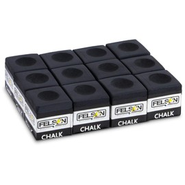 Felson Billiard Supply SFELS-011 Box of 12 Cubes of Pool Cue Chalk Accessories, Black