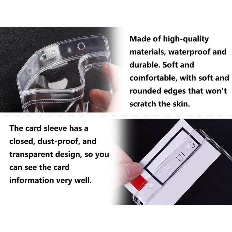 AOYEGIC Pack of 10 ID Covers, Transparent Card Sleeves, Waterproof