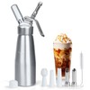 Whipped Cream Dispenser, 1 Pint Aluminum Cream Whipper with 6
