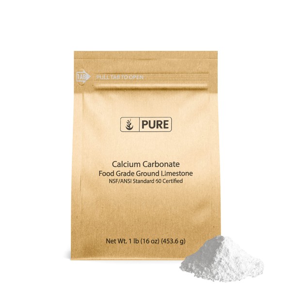 Pure Original Ingredients Calcium Carbonate (1 lb) Dietary Supplement, Food Preservative, Acid Neutralizer