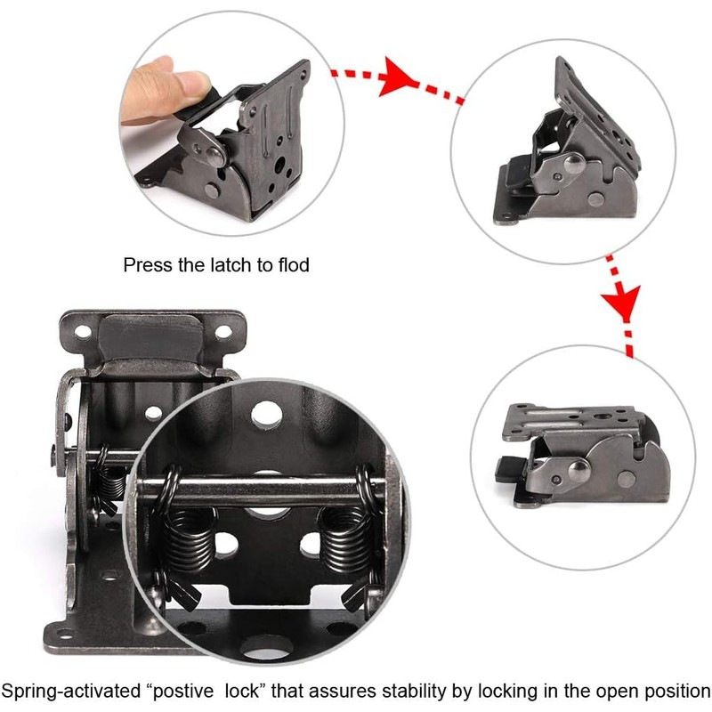 Liyquint 2Pack Folding Table Leg Brackets ， Self Lock Foldable