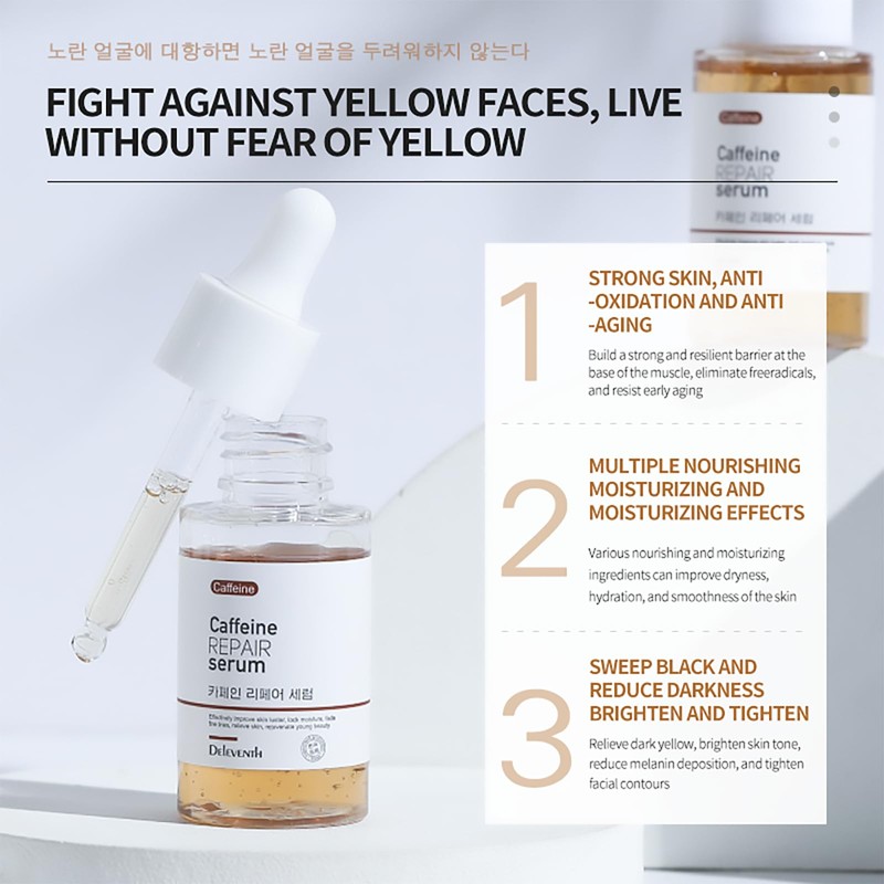 DEleventh Korean Brand Caffeine Repair Face Serum 37ml/Formulated with Natural