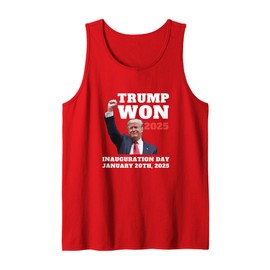 Funny TRUMP WON 2025 INAUGURATION DAY Team Republican Tank Top