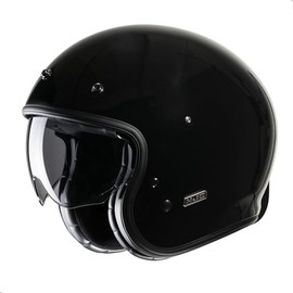 HJC V31 Solid Open Face Motorcycle Helmet with IS-10 Visor, DOT Approved (Black, Medium)