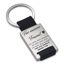 Lieblingsmensch Lieblingsmensch Schlüsselanhänger Modell: Ich liebte Dich damals? - Freund Keyring, 12 cm, Black (Schwarz)
