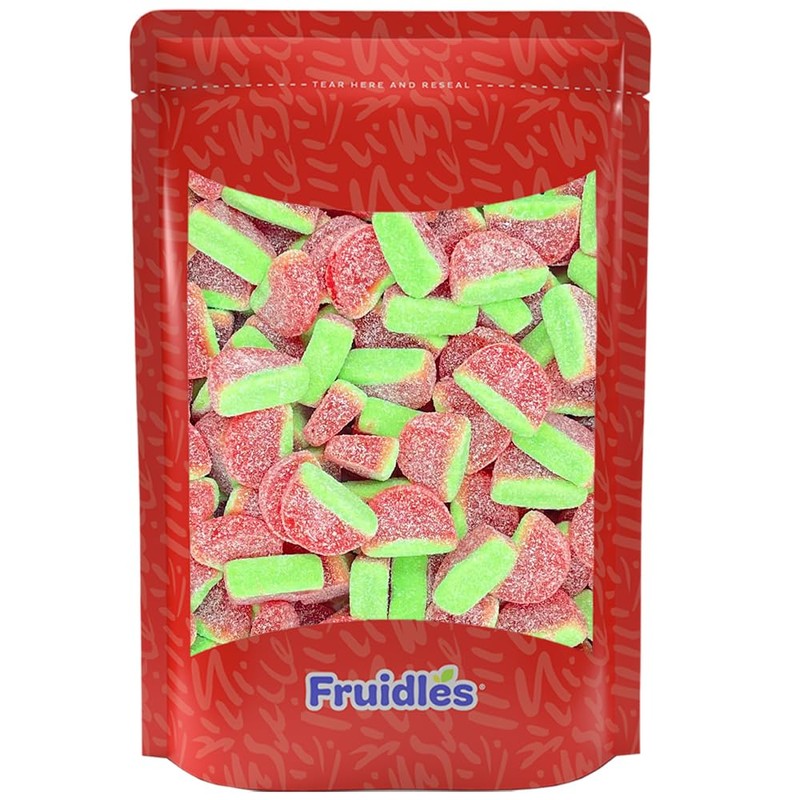 Fruidles Watermelon Gummi Slices Candy, Delicious Sugar Coated Fruit Flavors