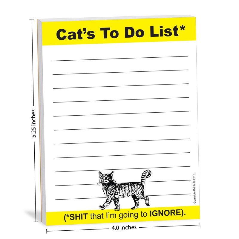 Guajolote Prints Cat Notepad, 4 x 5.25-inches