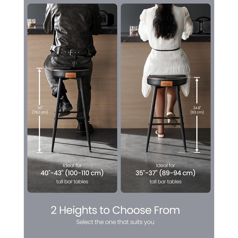 VASAGLE EKHO Collection - Bar Stools Set of 2, Counter