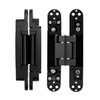 QWORK Adjustable Hidden Door Hinges (2-Pack), 6" Zinc Alloy Swing