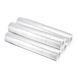 PATIKIL 1-11/16"(43mm) ID 3-1/4"(83mm) OD Pipe Insulation Foam Tube, 4Pcs 1.3Ft Self Adhesive Pre Slit Pipe Insulation Tube Cover Wrapping with Aluminum Foil for Winter Irrigation, White