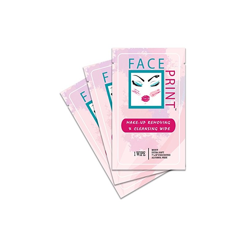 Face Print (New!) - Premium Make-Up Removing Wipes 4 Individual