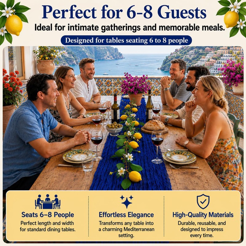62 Pcs Amalfi Coast Party Decorations Lemon Party Set for
