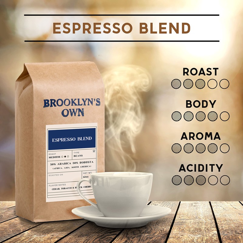 Brooklyn's Own Medium Roast Espresso Blend Whole Bean Coffee –
