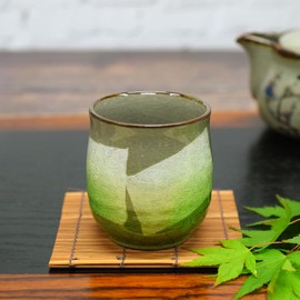 Kutani Ware Yunomi Ginai (Green), Ceramic, Japanese Tableware, Tea Bowl, Made in Japan
