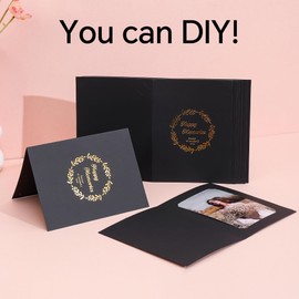HOTUO 4x6 Photo Folder 10 Pack, Black Cardboard Picture Frame, Vertical Paper Photo Frame Cards.