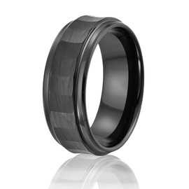 VA JENT Men Tungsten Ring, Black Tungsten Carbide Rings For Men 8mm - Design Sense Cutting Surface Classic Promise Ring - Size10